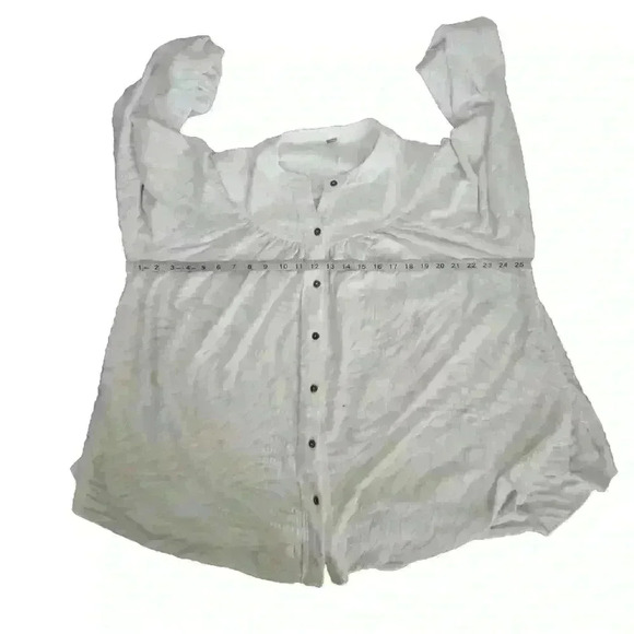 Free People Womens White Cant Stop Dreaming Oversized Blouse S - Picture 14 of 15